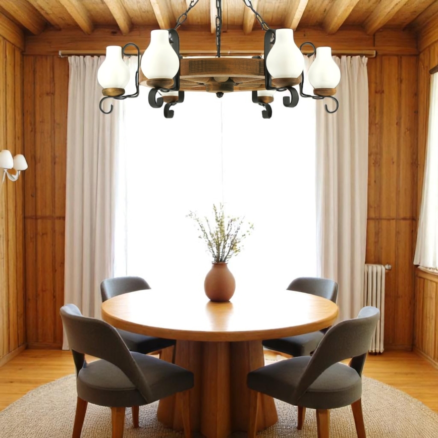 Brilagi - Żyrandol na łańcuchu ROATA 6xE14/40W/230V śr. 70 cm buk