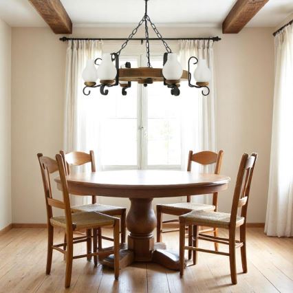 Brilagi - Żyrandol na łańcuchu ROATA 6xE14/40W/230V śr. 70 cm buk