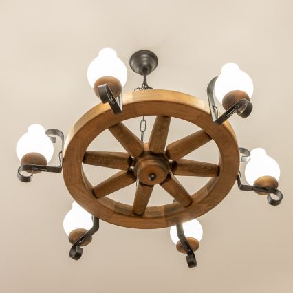 Brilagi - Żyrandol na łańcuchu ROATA 6xE14/40W/230V śr. 70 cm buk