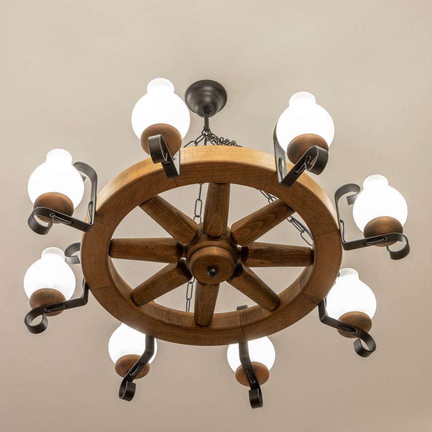 Brilagi - Żyrandol na łańcuchu ROATA 8xE14/40W/230V śr. 70 cm buk