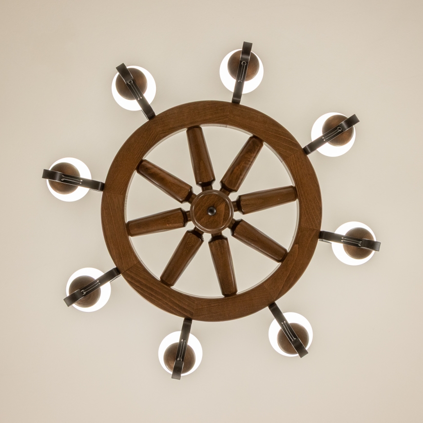 Brilagi - Żyrandol na łańcuchu ROATA 8xE14/40W/230V, średnica 70 cm, buk/orzech