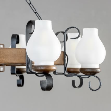 Brilagi - Żyrandol na łańcuchu ROATA 8xE14/40W/230V, średnica 70 cm, buk/orzech