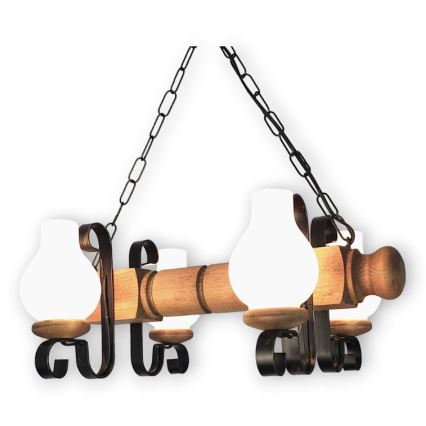 Brilagi - Żyrandol na łańcuchu RUSTIC 4xE14/40W/230V buk