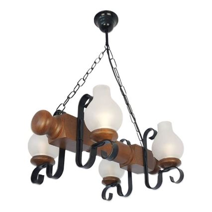 Brilagi - Żyrandol na łańcuchu RUSTIC 4xE14/40W/230V buk/orzech