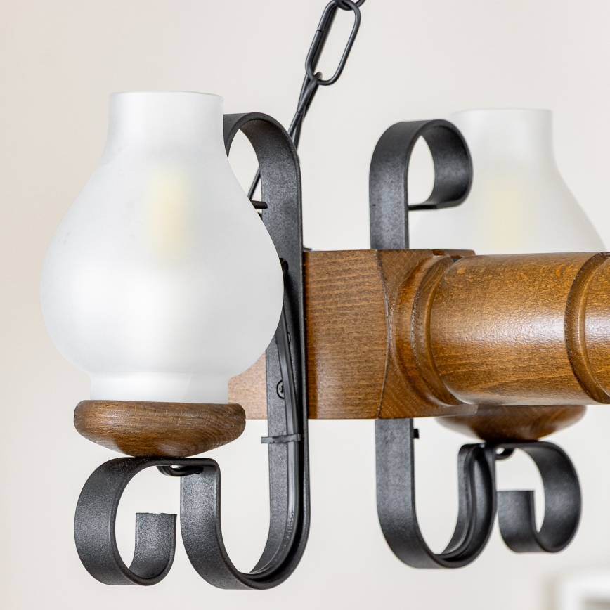 Brilagi - Żyrandol na łańcuchu RUSTIC 4xE14/40W/230V buk/orzech
