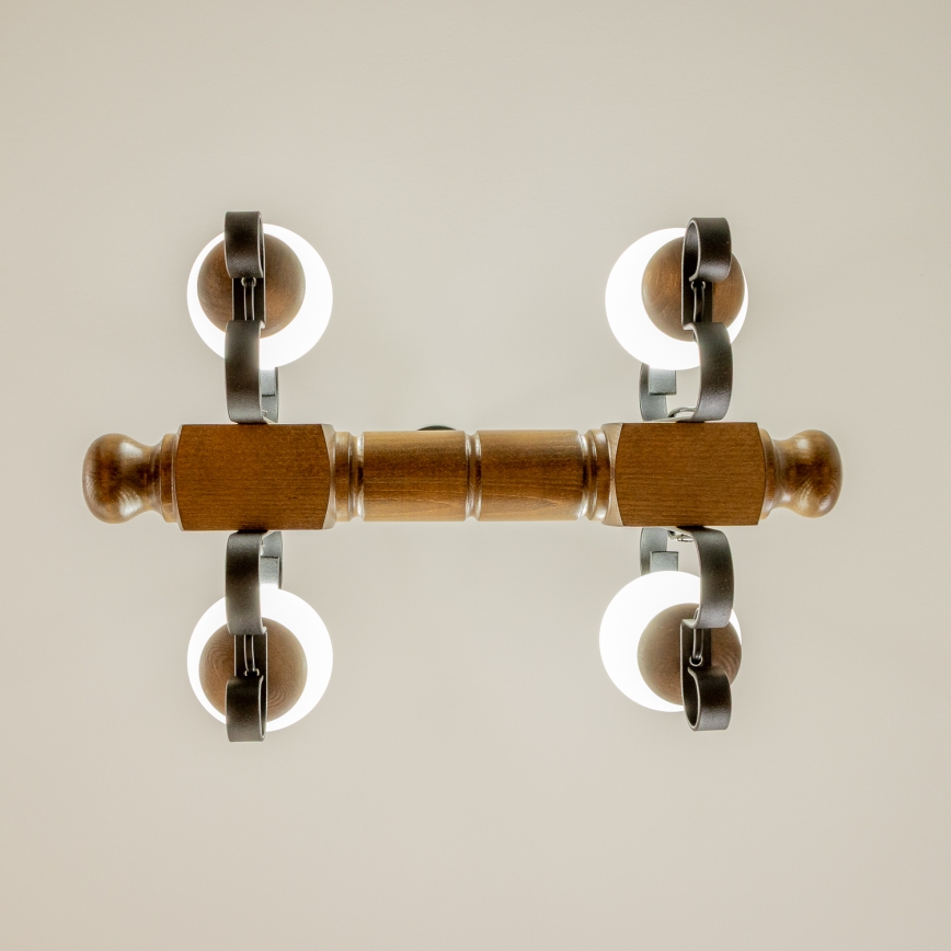 Brilagi - Żyrandol na łańcuchu RUSTIC 4xE14/40W/230V buk/orzech