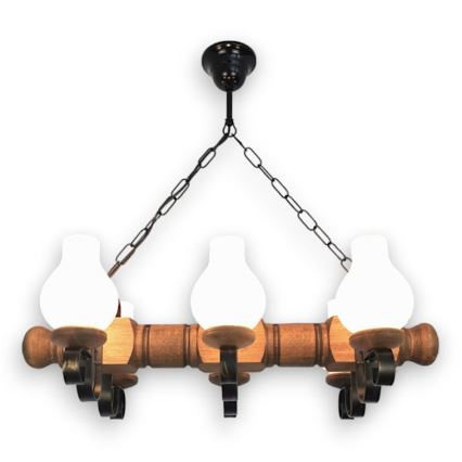Brilagi - Żyrandol na łańcuchu RUSTIC 6xE14/40W/230V buk