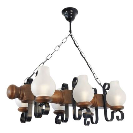 Brilagi - Żyrandol na łańcuchu RUSTIC 6xE14/40W/230V buk/orzech