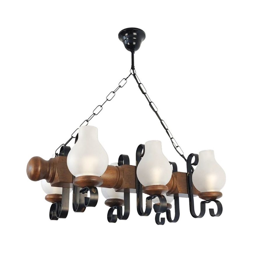 Brilagi - Żyrandol na łańcuchu RUSTIC 6xE14/40W/230V buk/orzech