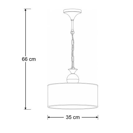 Brilagi - Żyrandol na łańcuchu SAPHIRE 1xE27/15W/230V kremowy/złoty/patynowany