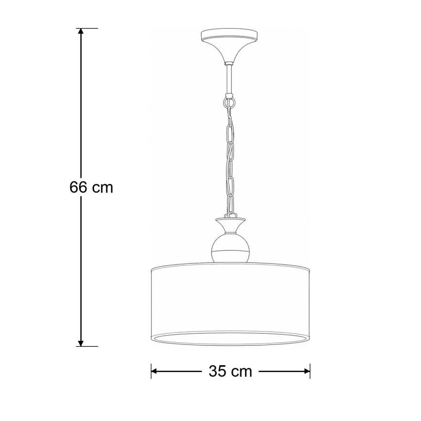 Brilagi - Żyrandol na łańcuchu SAPHIRE 1xE27/15W/230V kremowy/złoty/patynowany