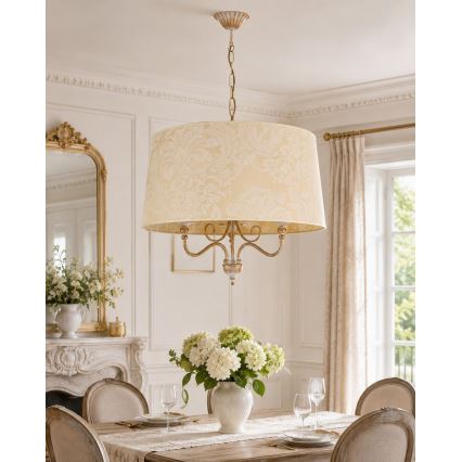 Brilagi - Żyrandol na łańcuchu SONIA 3xE27/15W/230V śr. 56 cm kremowy/patyna