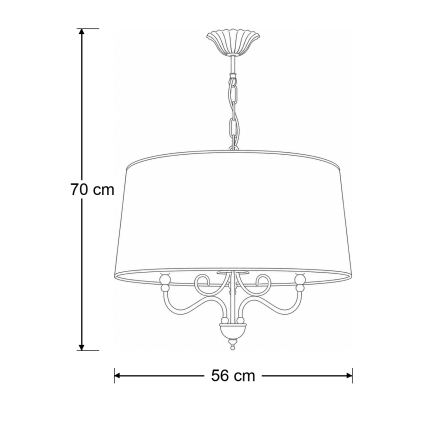 Brilagi - Żyrandol na łańcuchu SONIA 3xE27/15W/230V śr. 56 cm kremowy/patyna