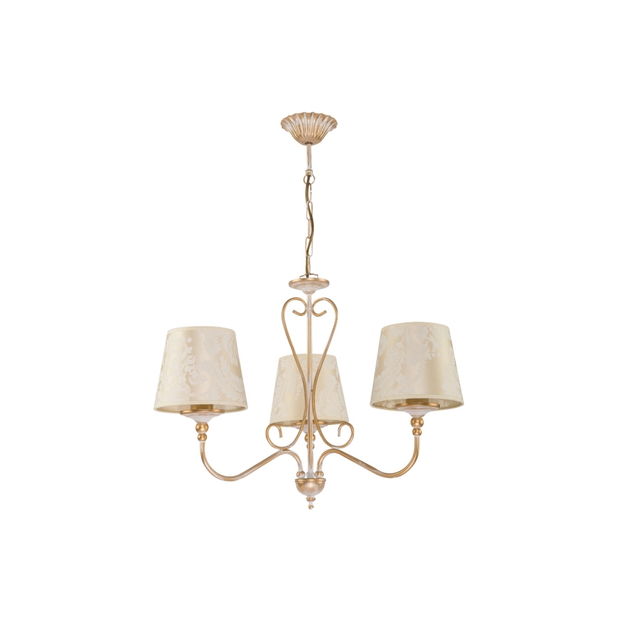 Brilagi - Żyrandol na łańcuchu SONIA 3xE27/15W/230V śr. 64 cm kremowy/patina