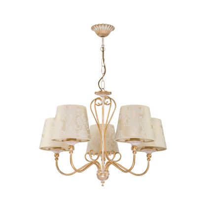 Brilagi - Żyrandol na łańcuchu SONIA 5xE27/15W/230V śr. 64 cm kremowy/patina