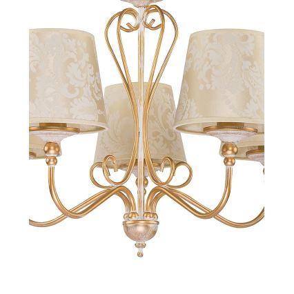 Brilagi - Żyrandol na łańcuchu SONIA 5xE27/15W/230V śr. 64 cm kremowy/patina