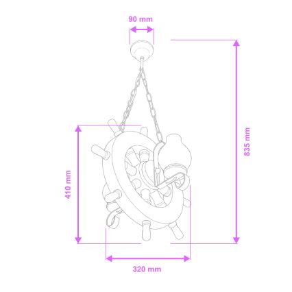 Brilagi - Żyrandol na łańcuchu TIMONA 2xE14/40W/230V buk