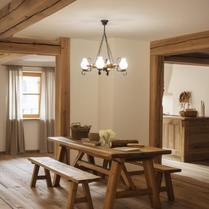 Brilagi - Żyrandol na łańcuchu TIMONA 4xE14/40W/230V śr. 50 cm buk