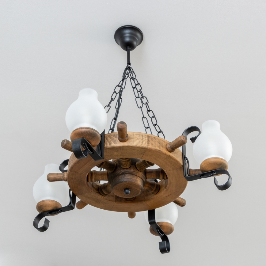 Brilagi - Żyrandol na łańcuchu TIMONA 4xE14/40W/230V śr. 50 cm buk