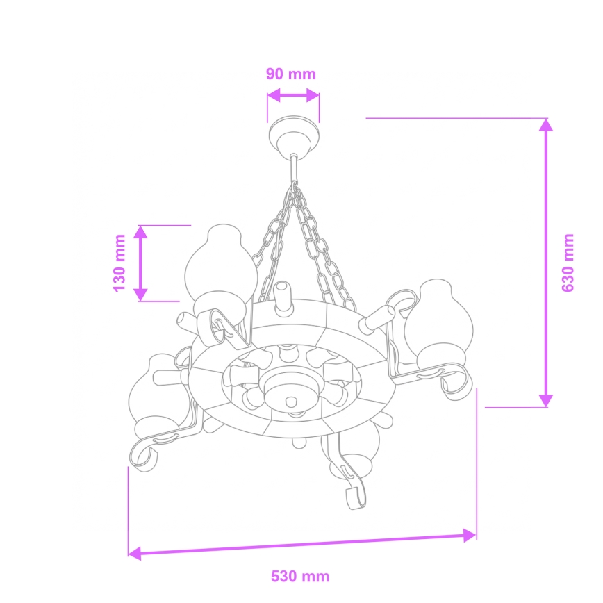 Brilagi - Żyrandol na łańcuchu TIMONA 4xE14/40W/230V śr. 50 cm buk