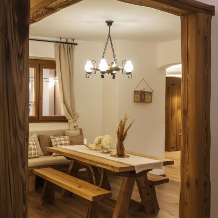 Brilagi - Żyrandol na łańcuchu TIMONA 4xE14/40W/230V Ø 50 cm buk/orzech