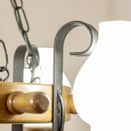 Brilagi - Żyrandol na łańcuchu TIMONA 4xE14/40W/230V Ø 50 cm buk/orzech