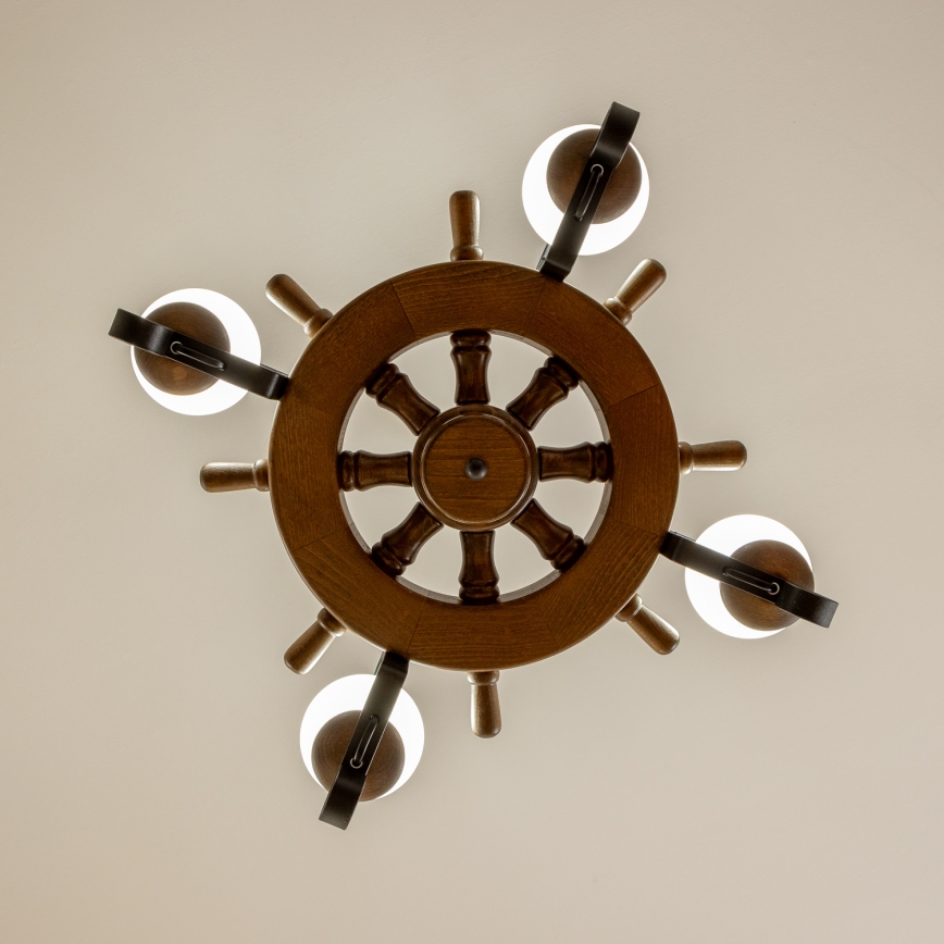 Brilagi - Żyrandol na łańcuchu TIMONA 4xE14/40W/230V Ø 50 cm buk/orzech