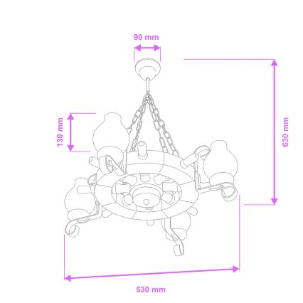 Brilagi - Żyrandol na łańcuchu TIMONA 4xE14/40W/230V Ø 50 cm buk/orzech