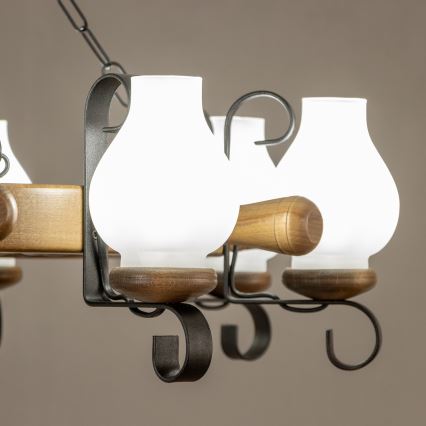 Brilagi - Żyrandol na łańcuchu TIMONA 8xE14/40W/230V śr. 70 cm buk/orzech