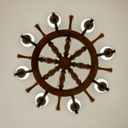 Brilagi - Żyrandol na łańcuchu TIMONA 8xE14/40W/230V śr. 70 cm buk/orzech