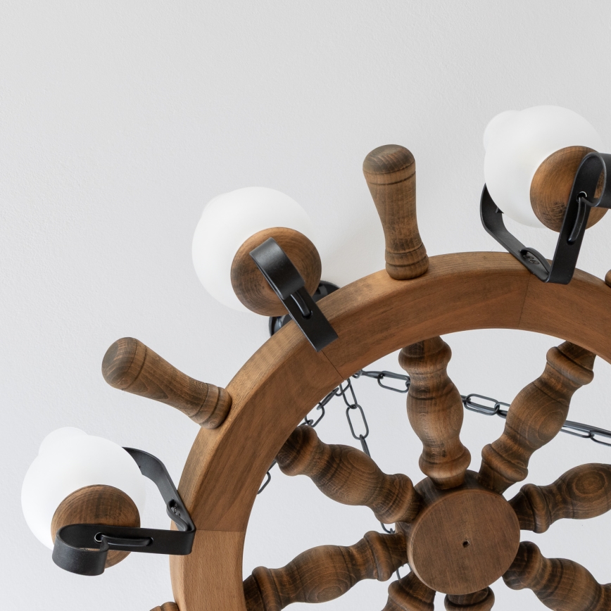 Brilagi - Żyrandol na łańcuchu TIMONA 8xE14/40W/230V śr. 70 cm bukowy