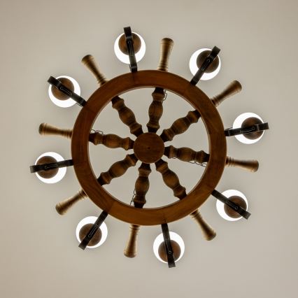 Brilagi - Żyrandol na łańcuchu TIMONA 8xE14/40W/230V śr. 70 cm bukowy