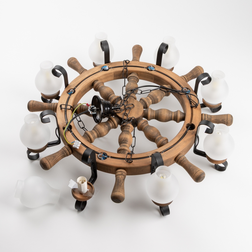 Brilagi - Żyrandol na łańcuchu TIMONA 8xE14/40W/230V śr. 70 cm bukowy