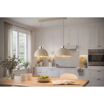 Brilagi - Żyrandol na lince 2xE27/60W/230V beżowy/złoty