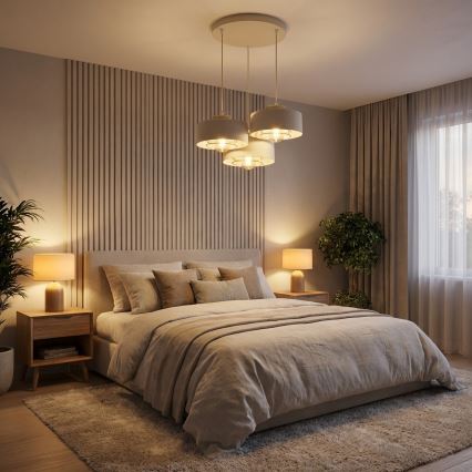 Brilagi - Żyrandol na lince 3xE27/60W/230V beżowy/złoty