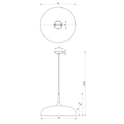 Brilagi - Żyrandol na lince ABRAHAM 1xE27/60W/230V śr. 45 cm beżowy