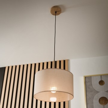 Brilagi - Żyrandol na lince ANTHONY 1xE27/60W/230V dąb/beżowy