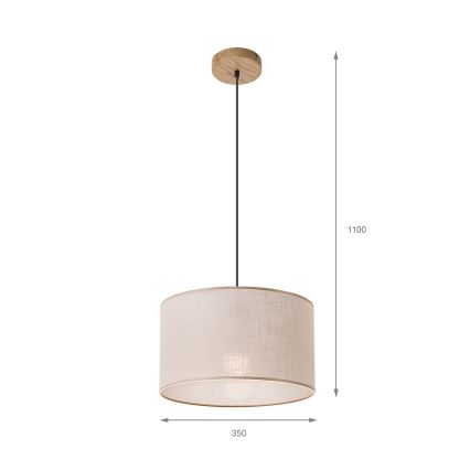 Brilagi - Żyrandol na lince ANTHONY 1xE27/60W/230V dąb/beżowy