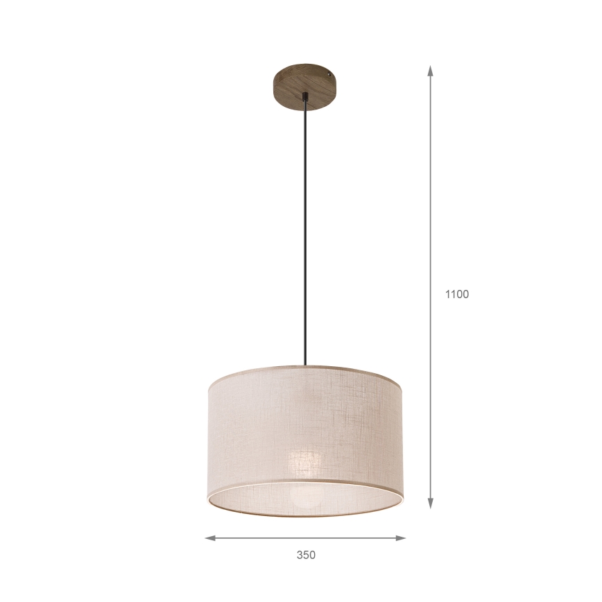 Brilagi - Żyrandol na lince ANTHONY 1xE27/60W/230V dąb/beżowy
