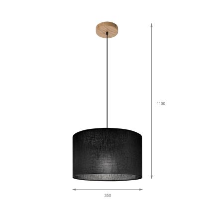Brilagi - Żyrandol na lince ANTHONY 1xE27/60W/230V dąb/czarny