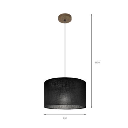 Brilagi - Żyrandol na lince ANTHONY 1xE27/60W/230V dąb/czarny