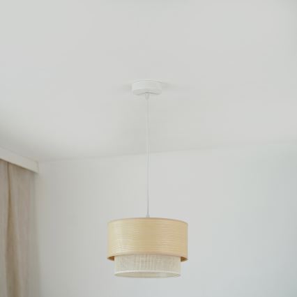 Brilagi - Żyrandol na lince ARIZONA BOHO 1xE27/15W/230V śr. 25 cm beżowy/biały