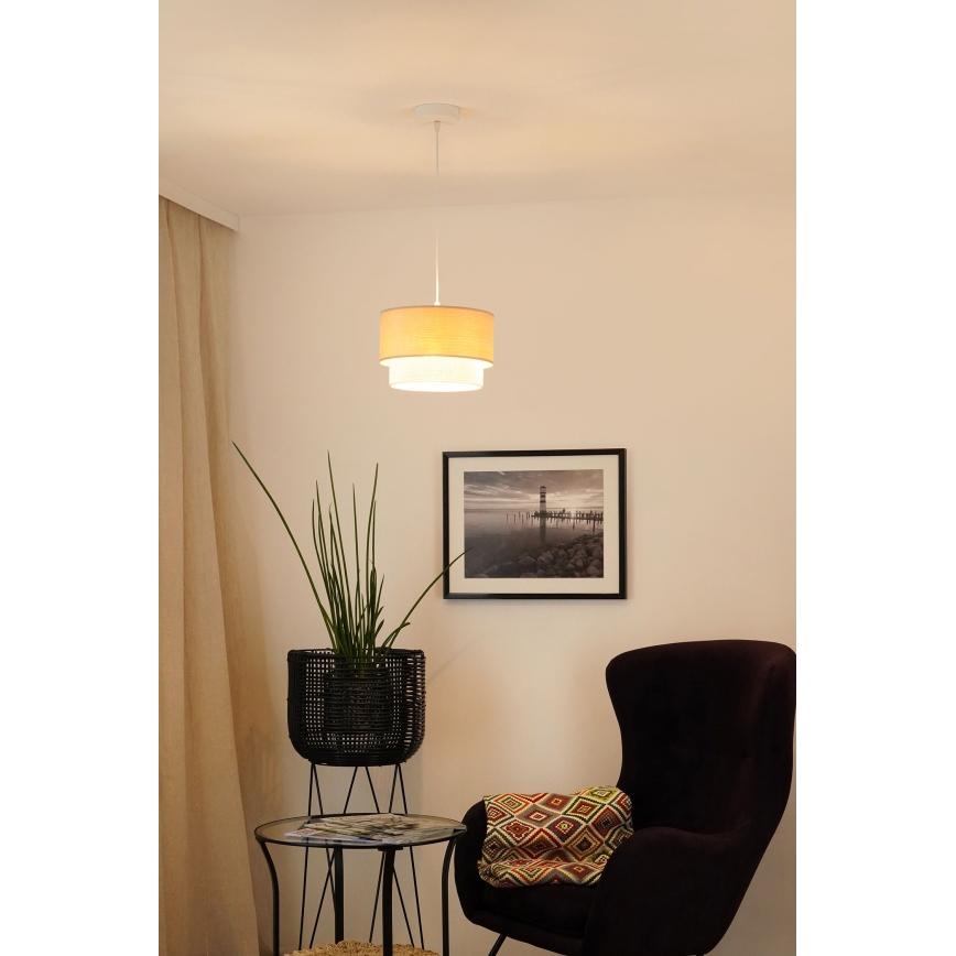 Brilagi - Żyrandol na lince ARIZONA BOHO 1xE27/15W/230V śr. 25 cm beżowy/biały