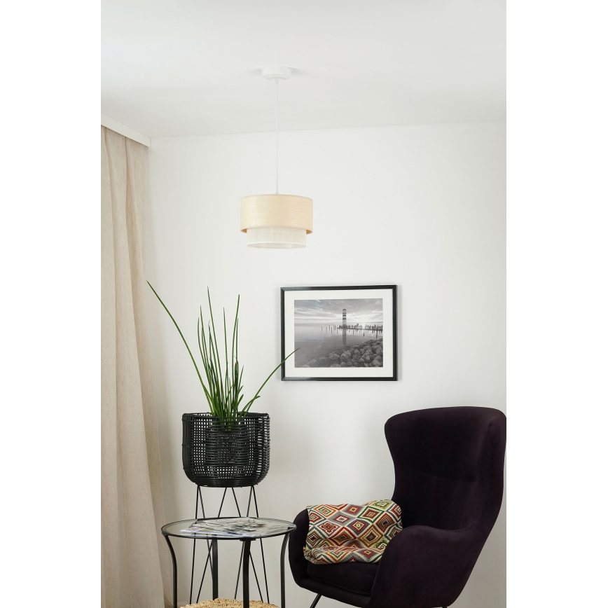 Brilagi - Żyrandol na lince ARIZONA BOHO 1xE27/15W/230V śr. 25 cm beżowy/biały