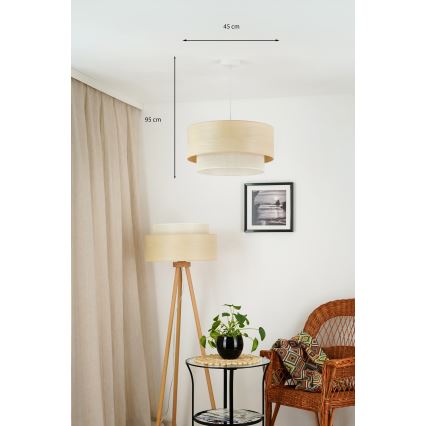 Brilagi - Żyrandol na lince ARIZONA BOHO 1xE27/15W/230V śr. 45 cm beżowy/biały