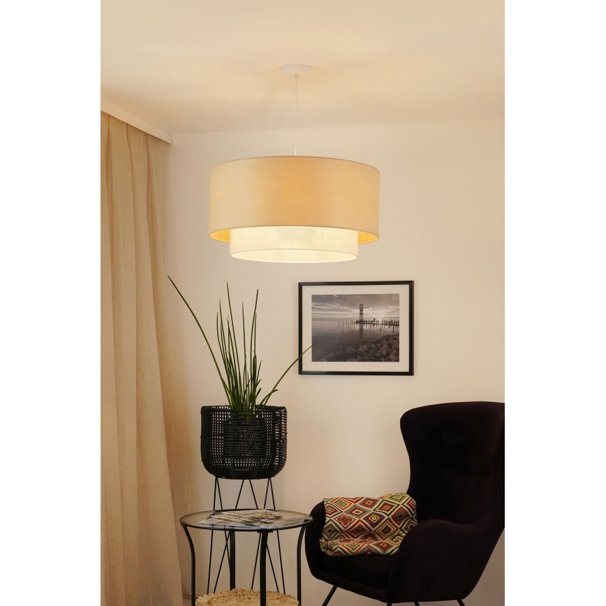 Brilagi - Żyrandol na lince ARIZONA BOHO 1xE27/15W/230V śr. 60 cm beżowy/biały