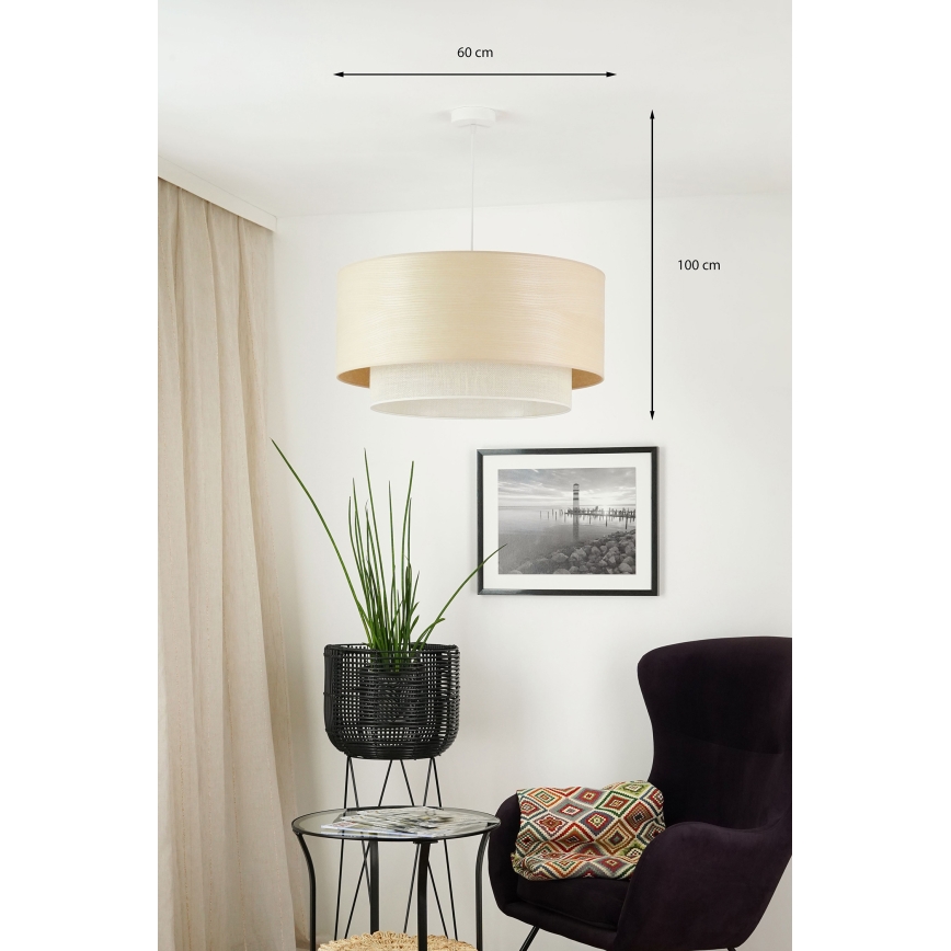 Brilagi - Żyrandol na lince ARIZONA BOHO 1xE27/15W/230V śr. 60 cm beżowy/biały