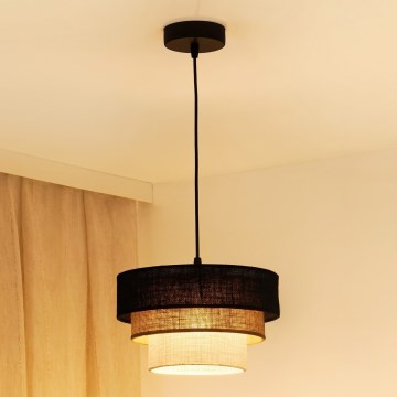 Brilagi - Żyrandol na lince ASPEN LUNETA 1xE27/15W/230V śr. 25 cm czarny/beżowy/kremowy