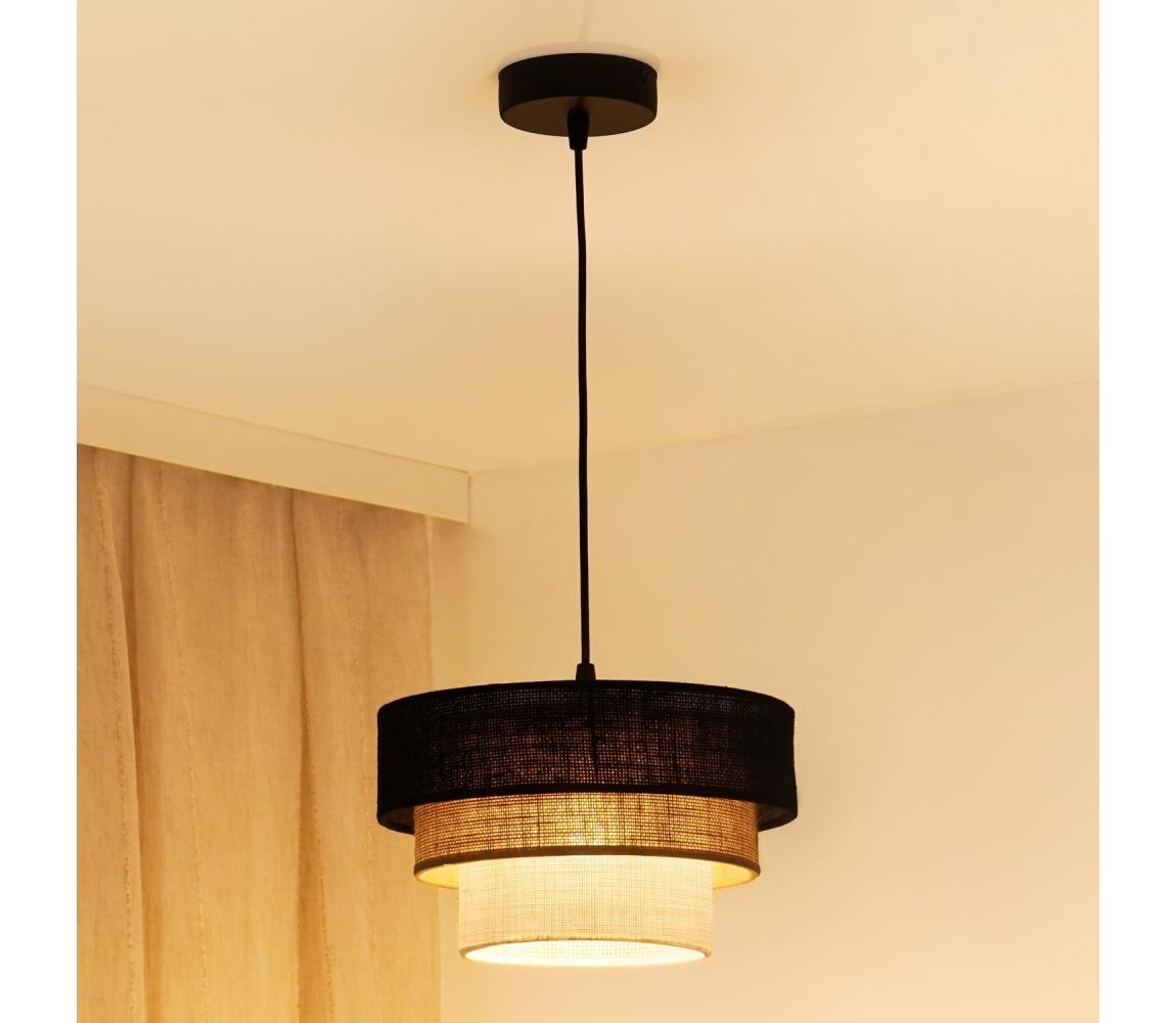 Brilagi - Żyrandol na lince ASPEN LUNETA 1xE27/15W/230V śr. 25 czarny/beżowy/kremowy