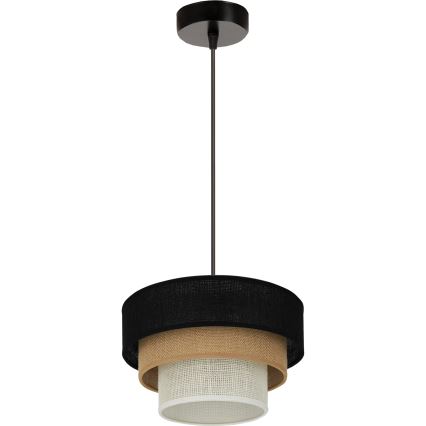 Brilagi - Żyrandol na lince ASPEN LUNETA 1xE27/15W/230V śr. 25 cm czarny/beżowy/kremowy